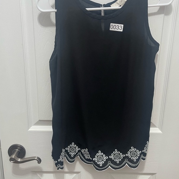Loft sleeveless top xsmall black and white - Picture 4 of 12
